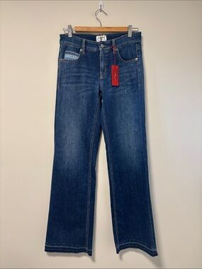 NWT Cambio Wide Leg Flare Jeans in Dark Blue